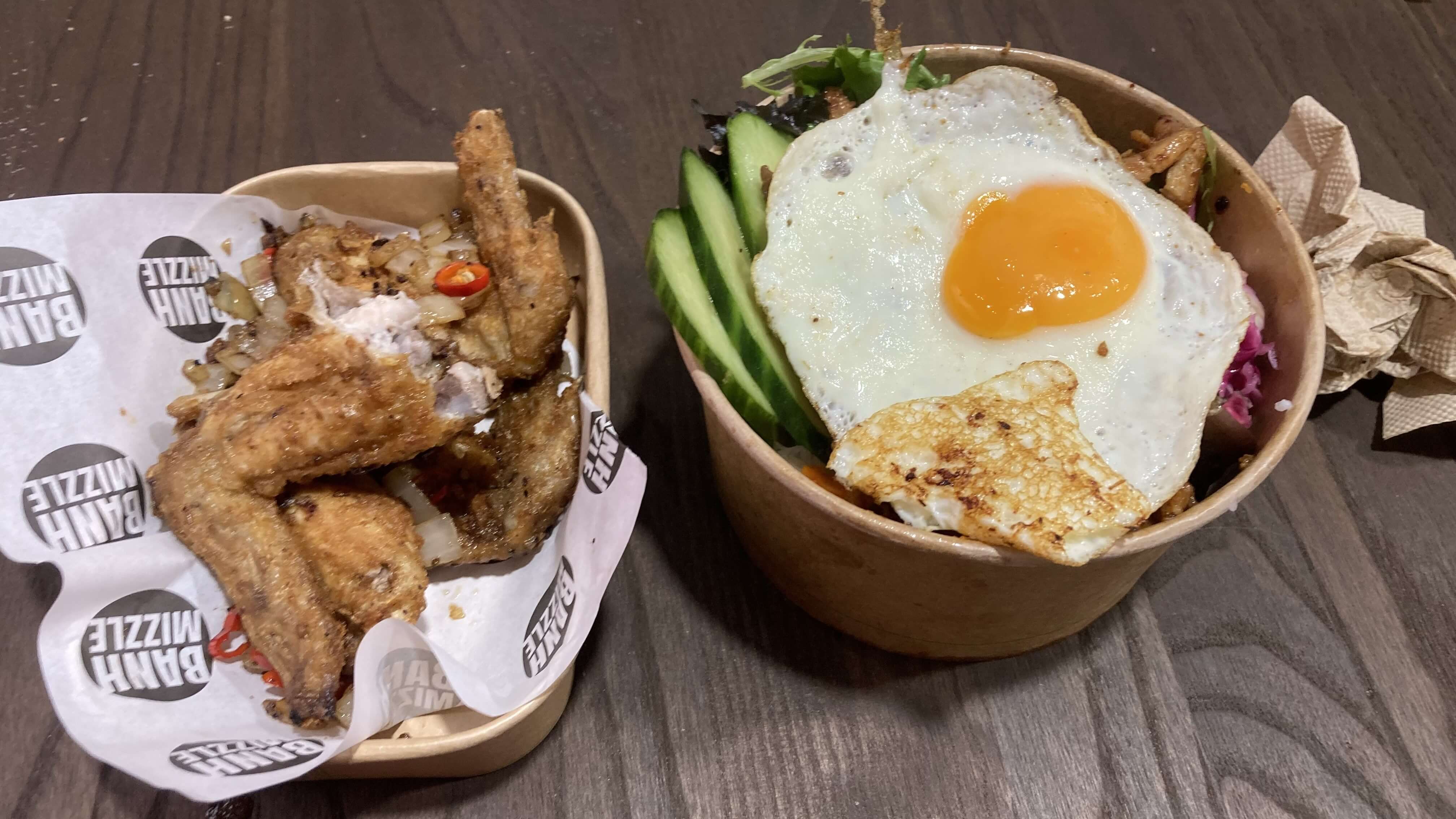 Lemongrass Chicken Rice Bowl, Chicken Wings