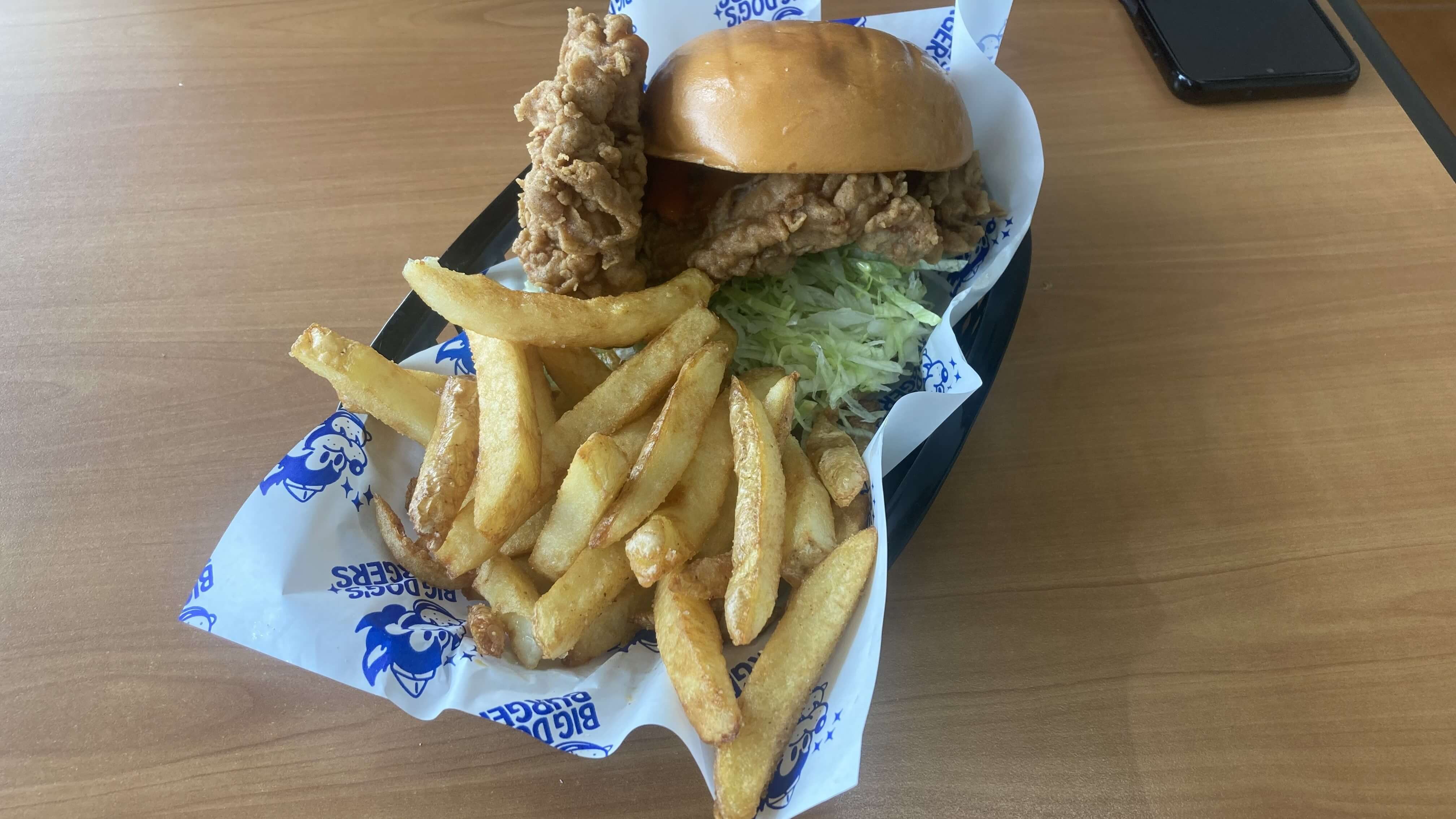 Chicken Burger, Hand-Cut Chips