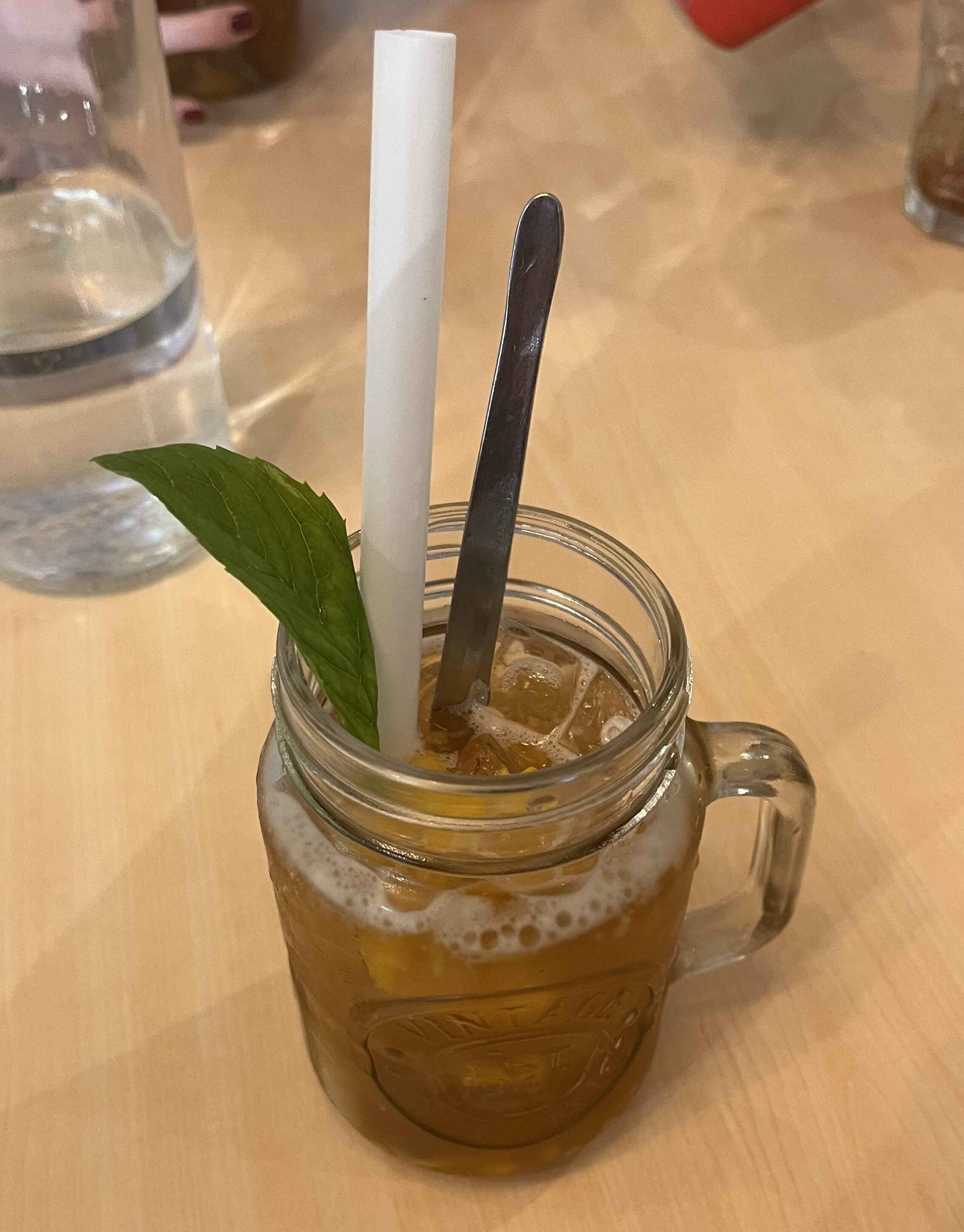 Peach Ice Tea with White Pearls