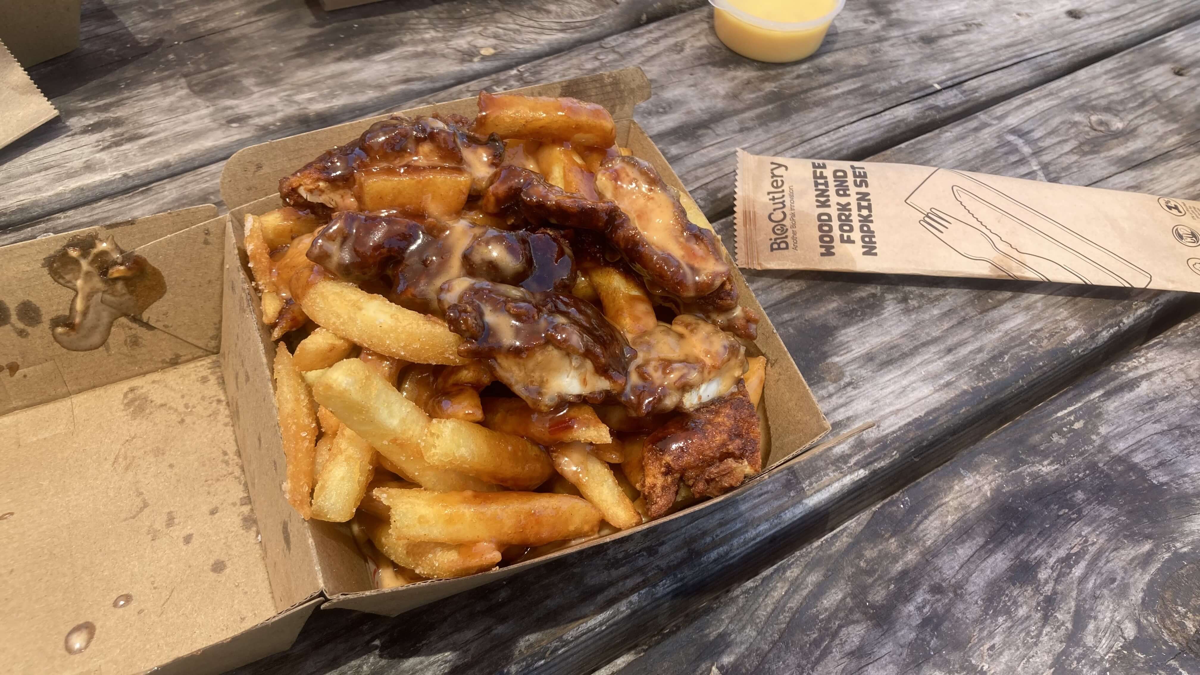Popcorn Chicken Loaded Fries