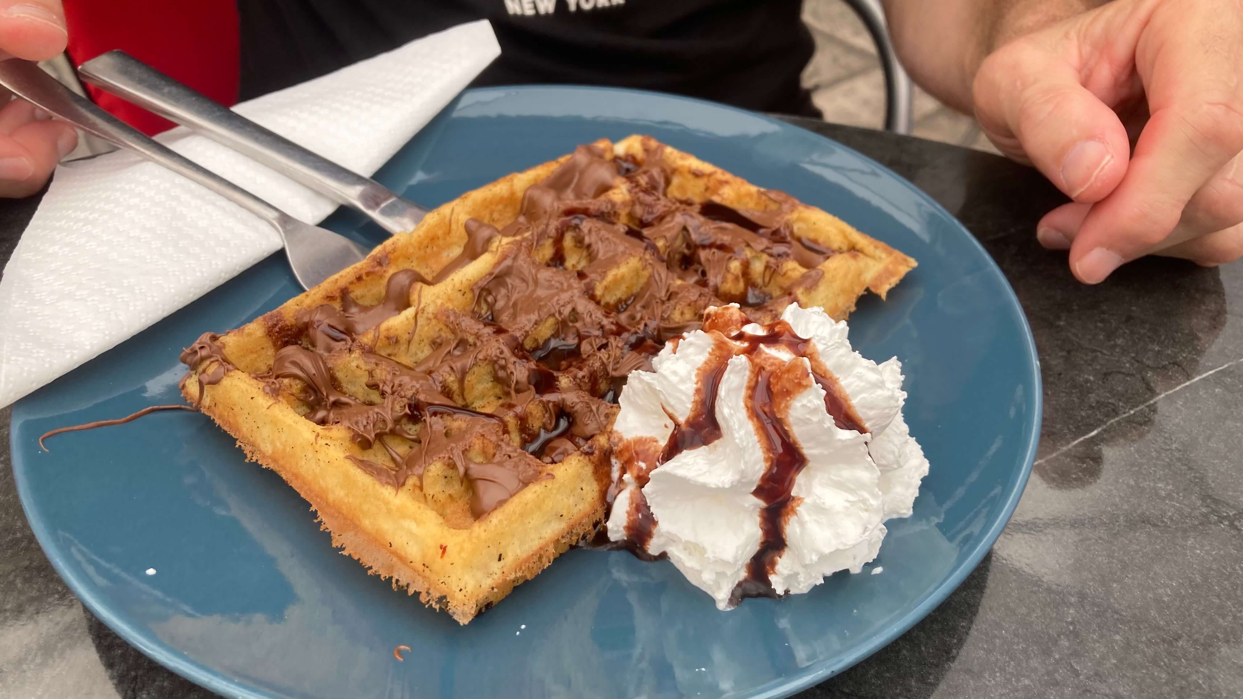 Nutella and Cream Waffle