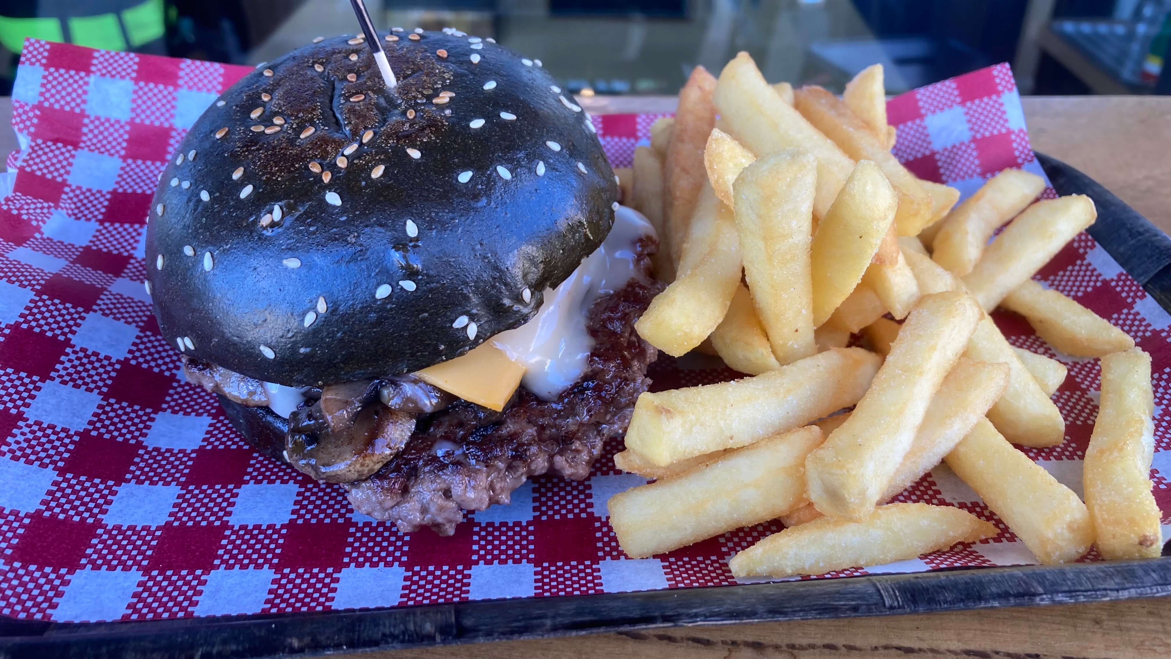 Charcoal Mushy Beef Burger