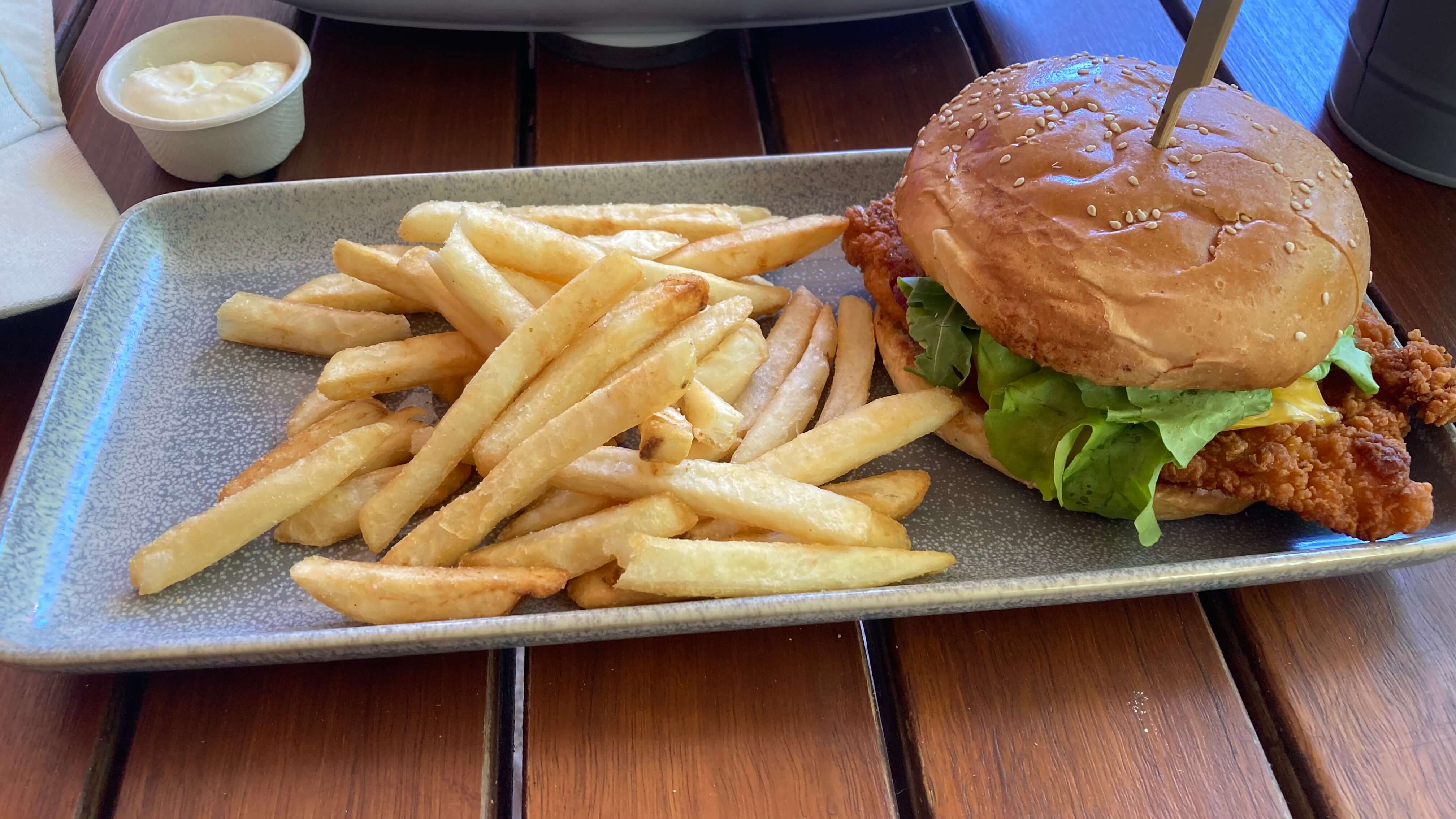 Chicken Burger and Chips