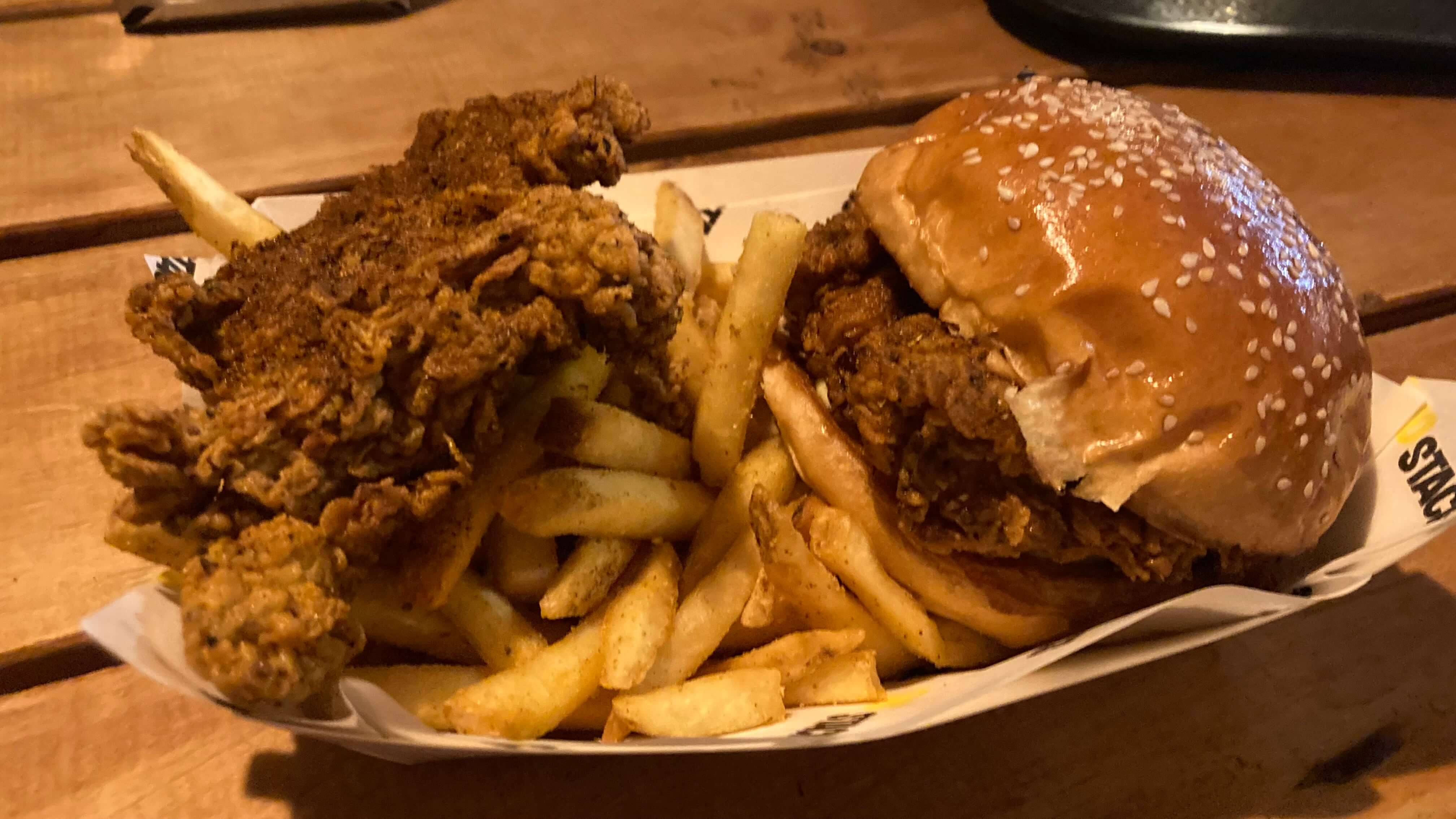 Hot Chicken Sandwich, Fries, Nashville Chicken Tender