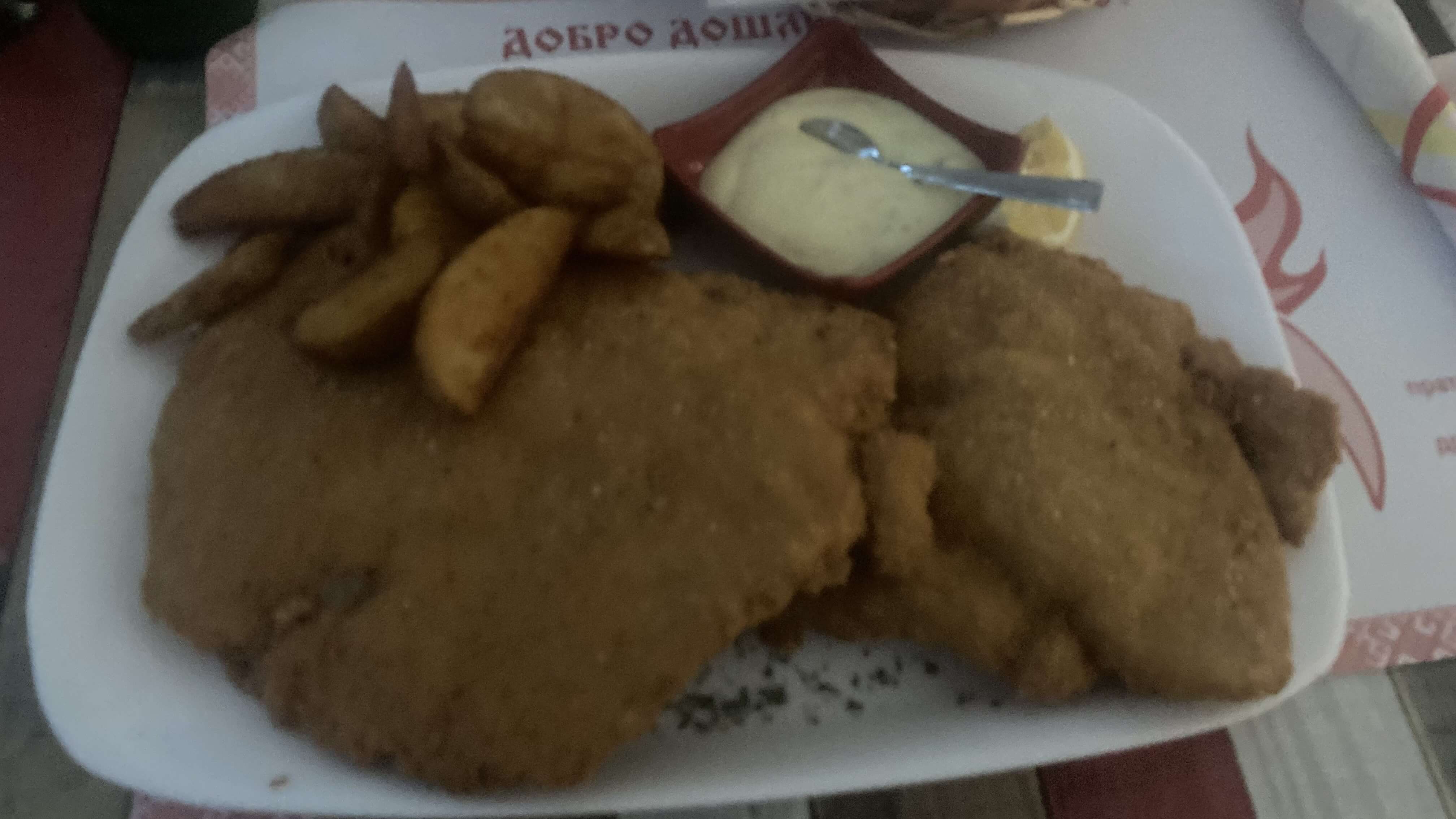 Chicken Schnitzel with Wedges