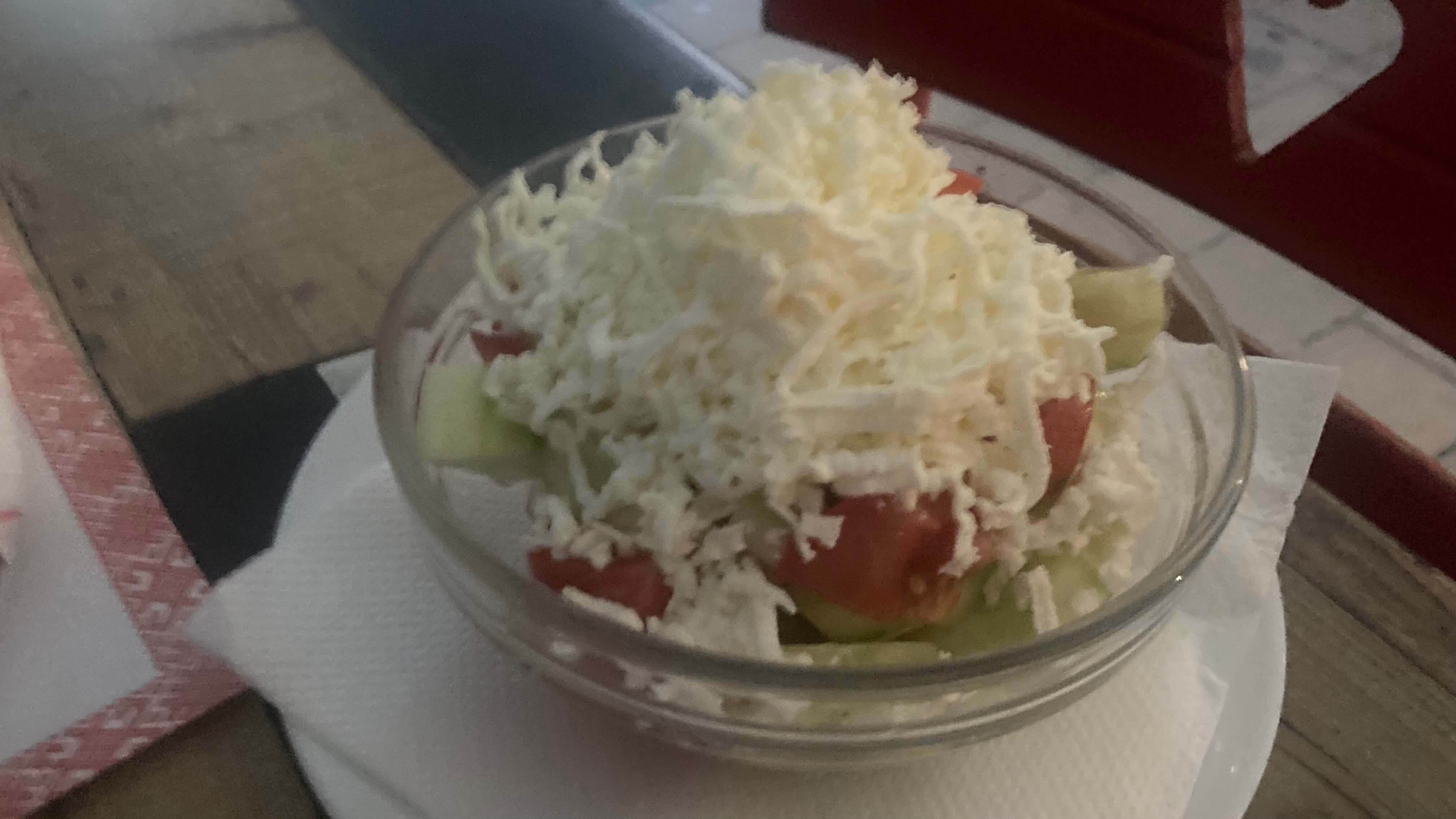 Salad with Cheese Topping
